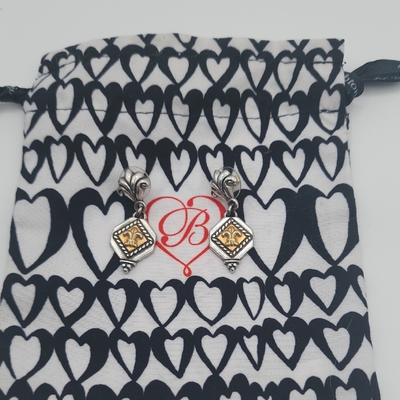 Brighton Silver and Gold Flur Des Lis Dangle Earrings - Picture 5 of 9